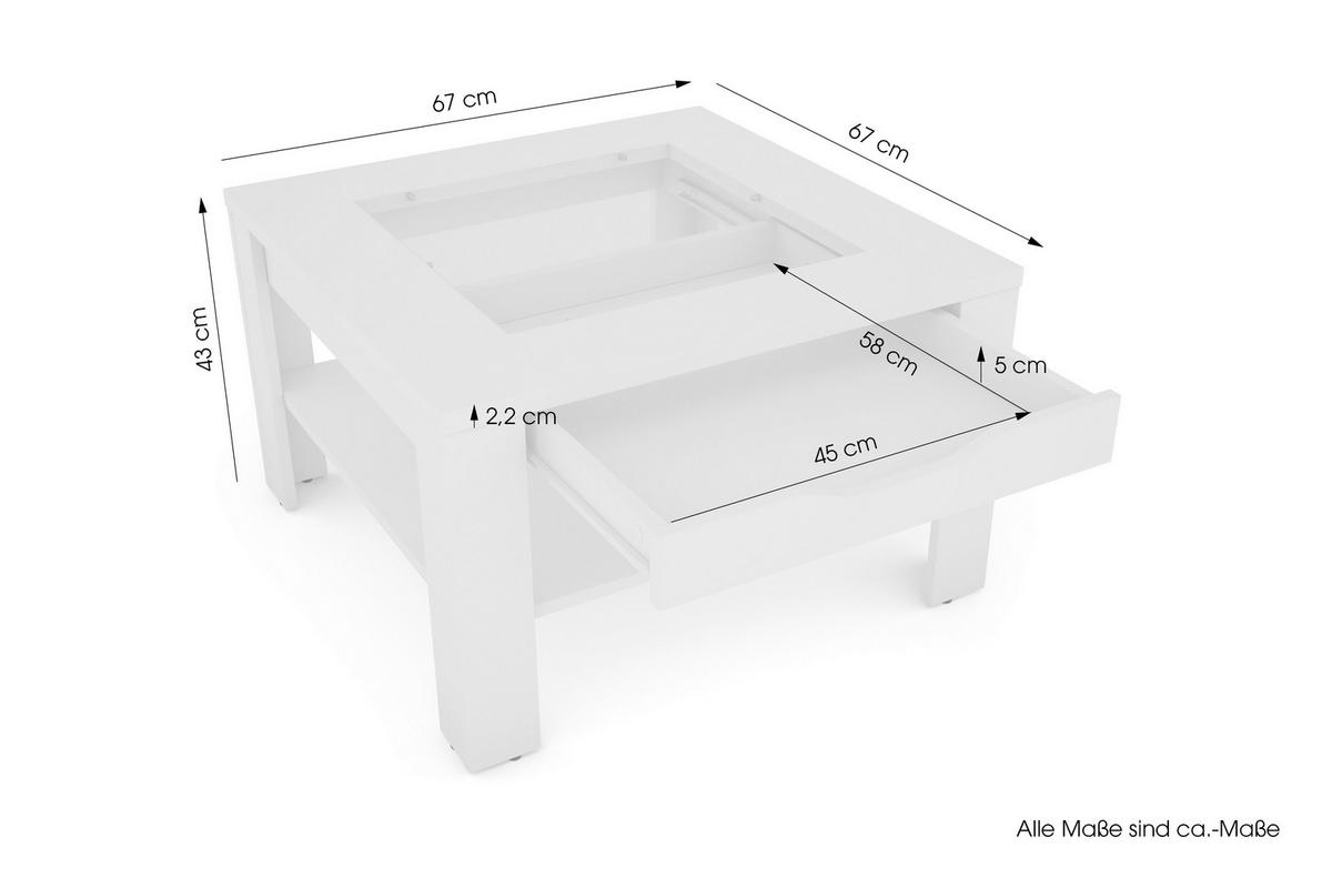 Couchtisch RALPH Eiche Artisan Nachbildung B/H/T: ca. 67x43x67 cm RALPH - Eiche (67,00/43,00/67,00cm) - byLIVING