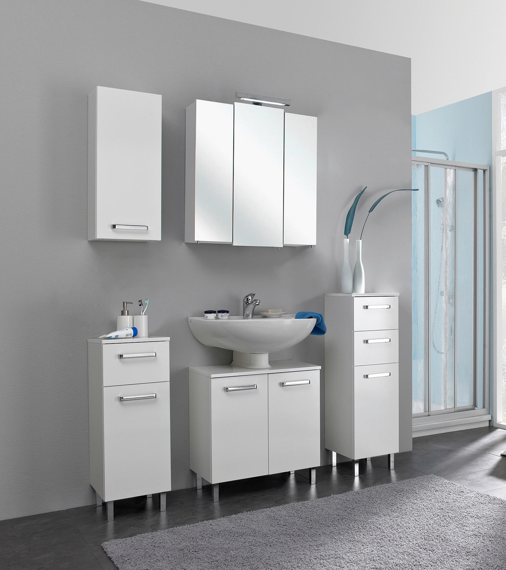 Badezimmer-Set Quickset 312 weiß glanz B/H/T: ca. 128x200x33 cm Quickset 312 - weiß (128,00/200,00/33,00cm) - Pelipal