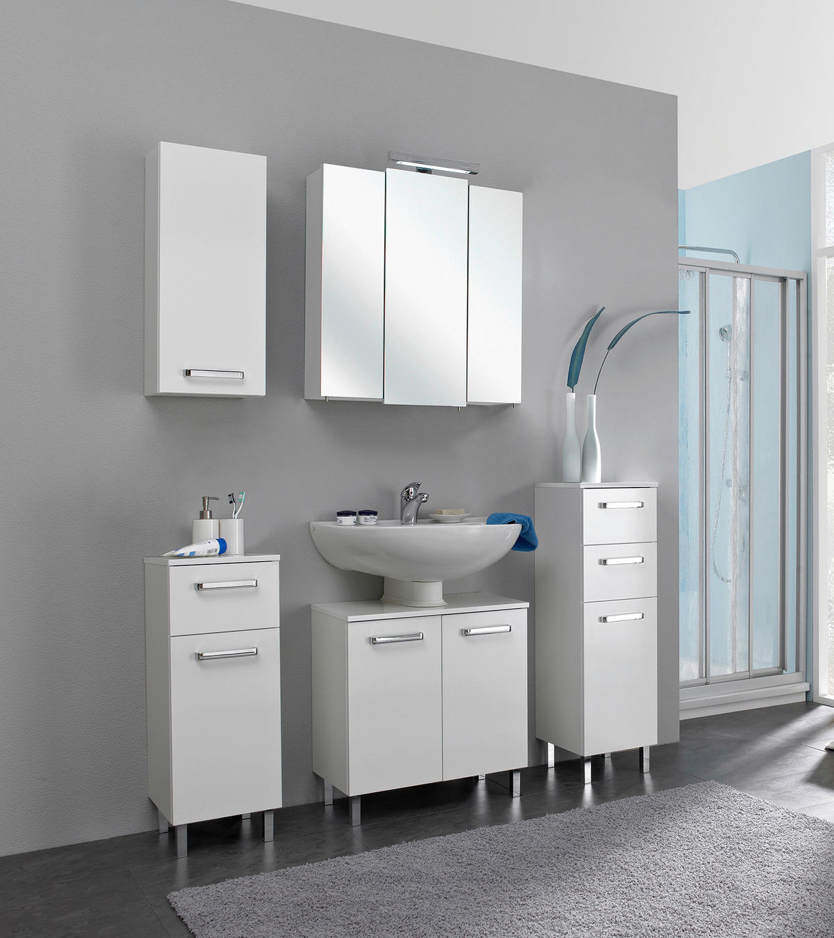 Badezimmer-Set Quickset 312 weiß glanz B/H/T: ca. 128x200x33 cm Quickset 312 - weiß (128,00/200,00/33,00cm) - Pelipal