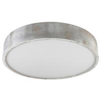 Lamkur Deckenleuchte weiß hellbraun Holz Glas B/H/L: ca. 48,5x12x48,5 cm 3 Brennstellen Eveline - weiß/hellbraun (48,50/48,50/12,00cm) - Lamkur