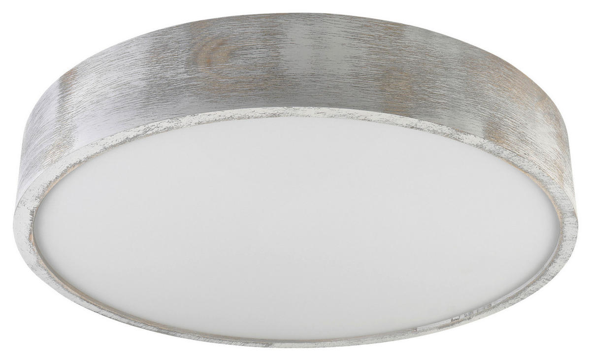 Lamkur Deckenleuchte weiß hellbraun Holz Glas B/H/L: ca. 48,5x12x48,5 cm 3 Brennstellen Eveline - weiß/hellbraun (48,50/48,50/12,00cm) - Lamkur