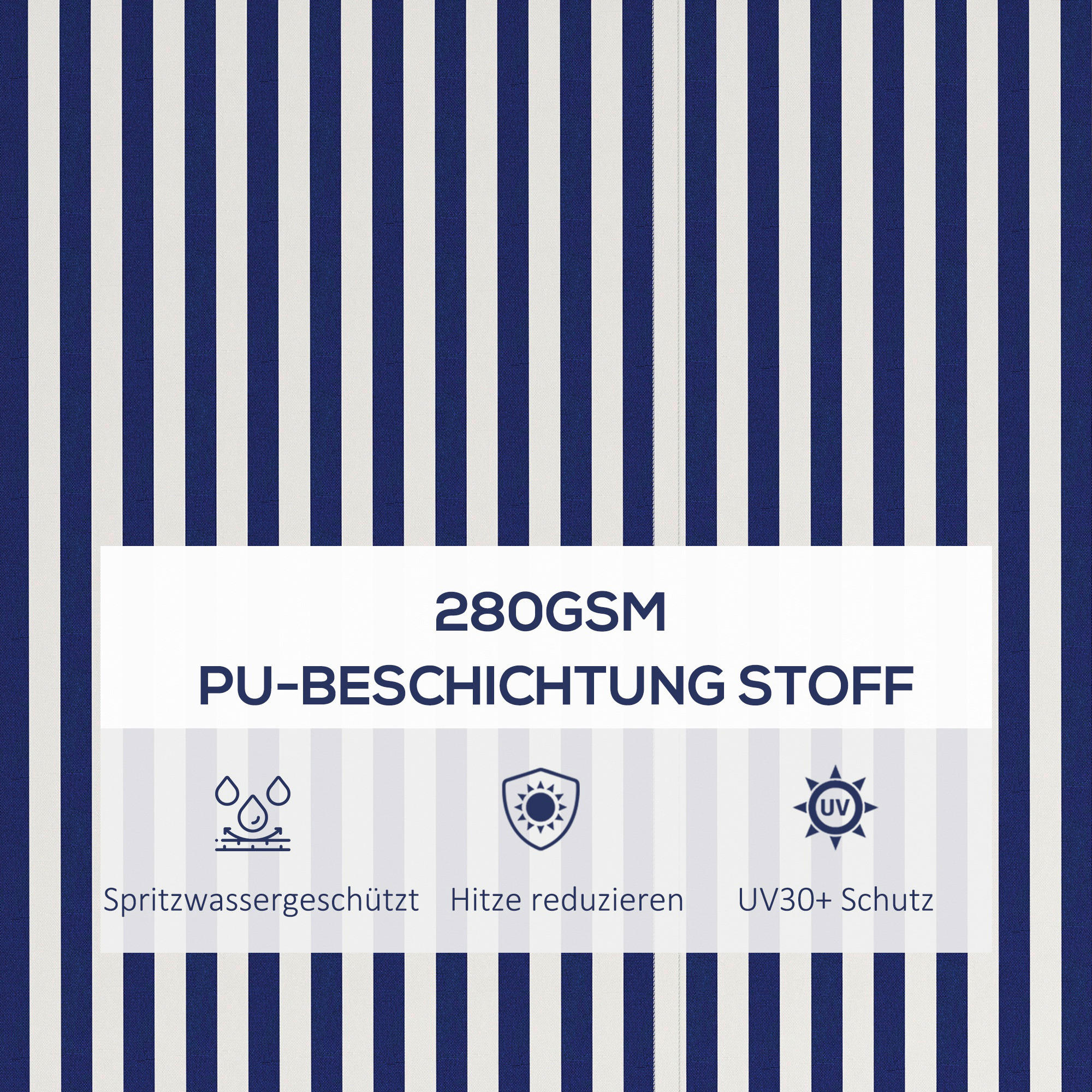 Markise weiß B/H: ca. 300x396 cm Markise - blau/weiß (300,00/396,00cm) - Outsunny