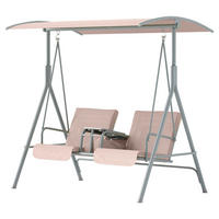 Outsunny Hollywoodschaukel beige Metall B/H/L: ca. 112x165x175 cm Hollywoodschaukel - beige (175,00/112,00/165,00cm) - Outsunny