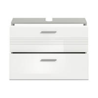 Waschbeckenunterschrank Copa hellgrau weiß Hochglanz B/H/T: ca. 80x56x32 cm Copa - hellgrau/weiß (80,00/56,00/32,00cm) - xonox.home