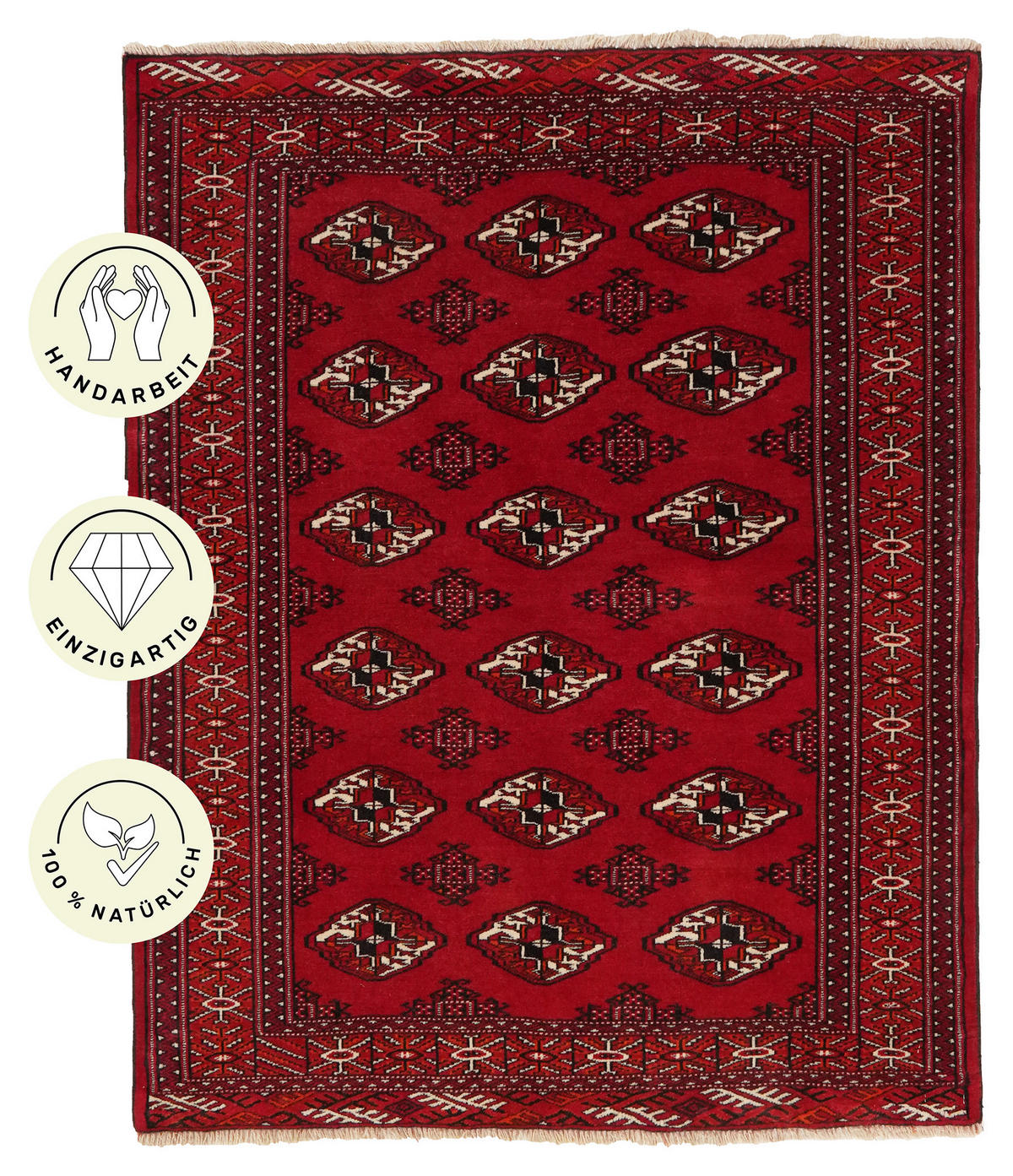 PersaTepp Teppich Turkman rot B/L: ca. 107x137 cm Turkman - rot (107,00/137,00cm) - PersaTepp