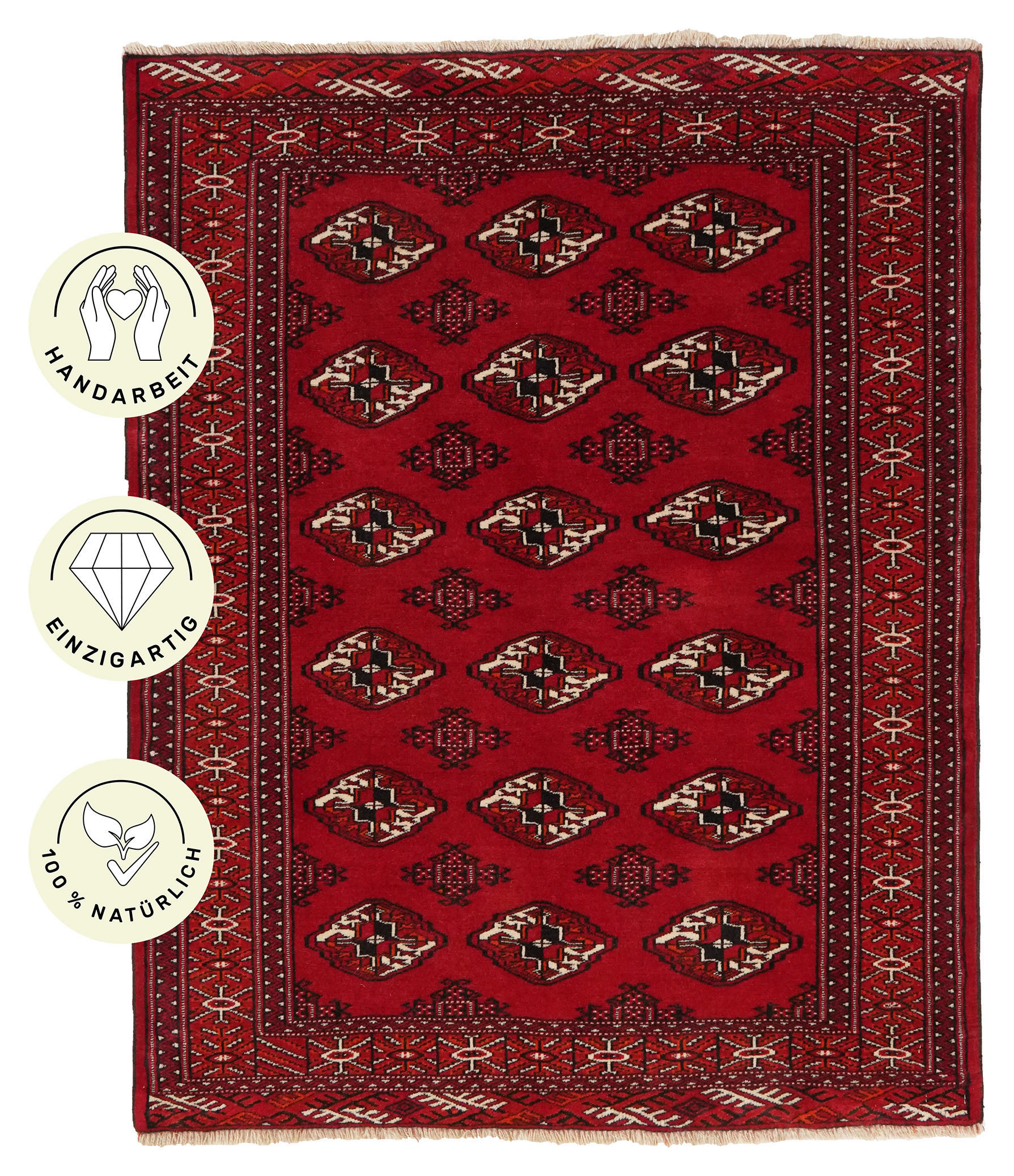 PersaTepp Teppich Turkman rot B/L: ca. 107x137 cm günstig online kaufen