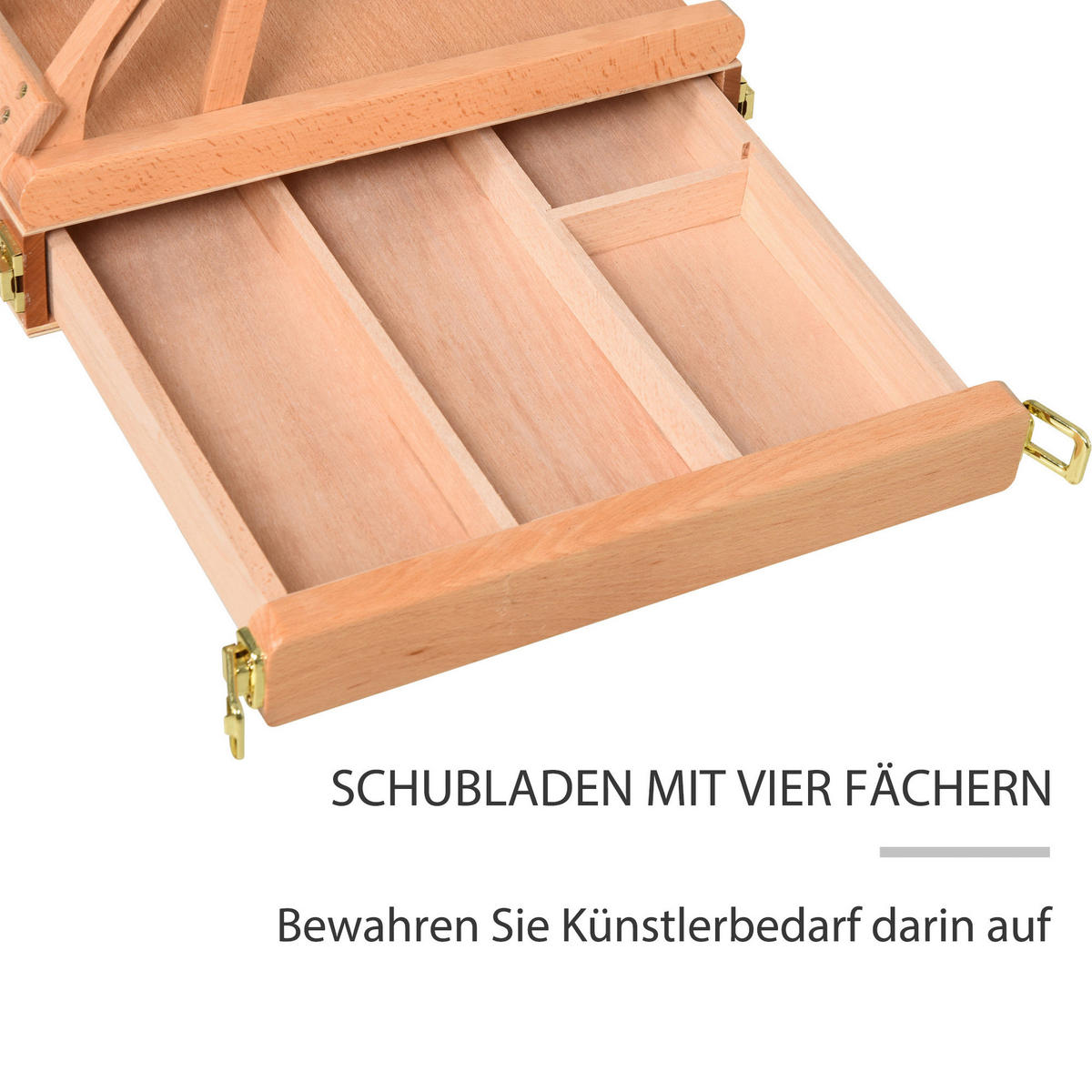 HOMCOM Staffelei natur Edelstahl B/H/L: ca. 36x42x12,5 cm Staffelei - natur (12,50/36,00/42,00cm) - HOMCOM