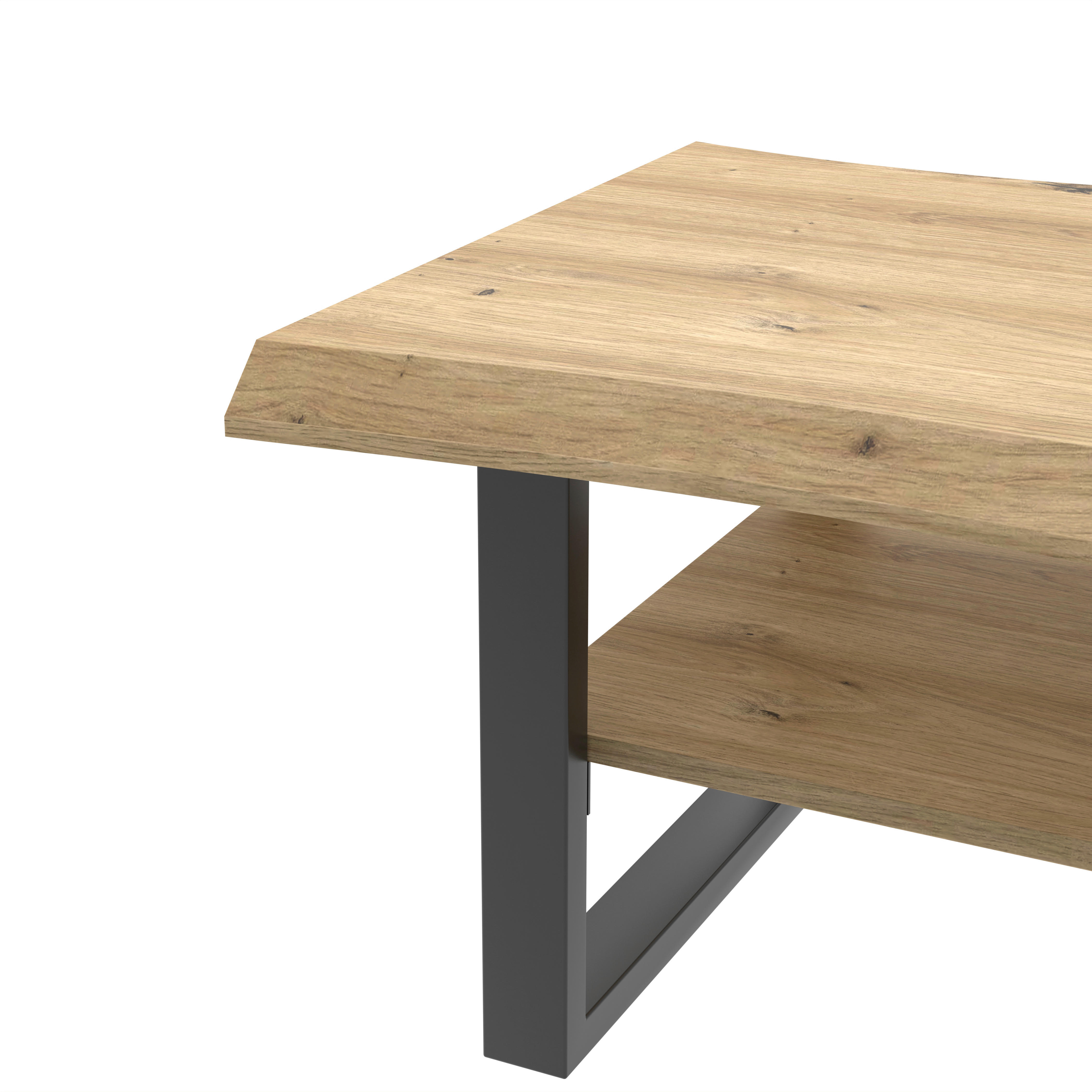 Couchtisch Zara Eiche Artisan Nachbildung B/H/T: ca. 110x40x60 cm Zara - Eiche/schwarz (110,00/40,00/60,00cm)
