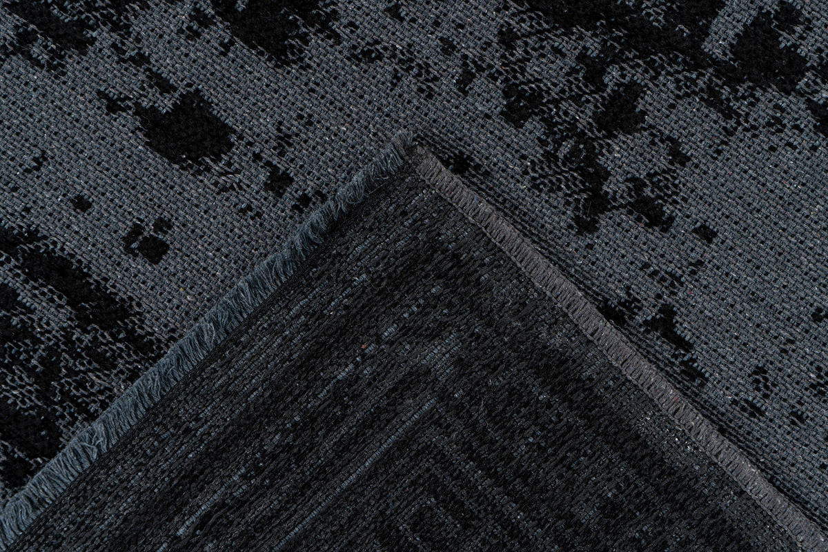 Kayoom Flachflorteppich Kalea 325 schwarz B/H/L: ca. 80x0,8x150 cm Kalea 325 - schwarz (150,00/80,00/0,80cm) - Kayoom