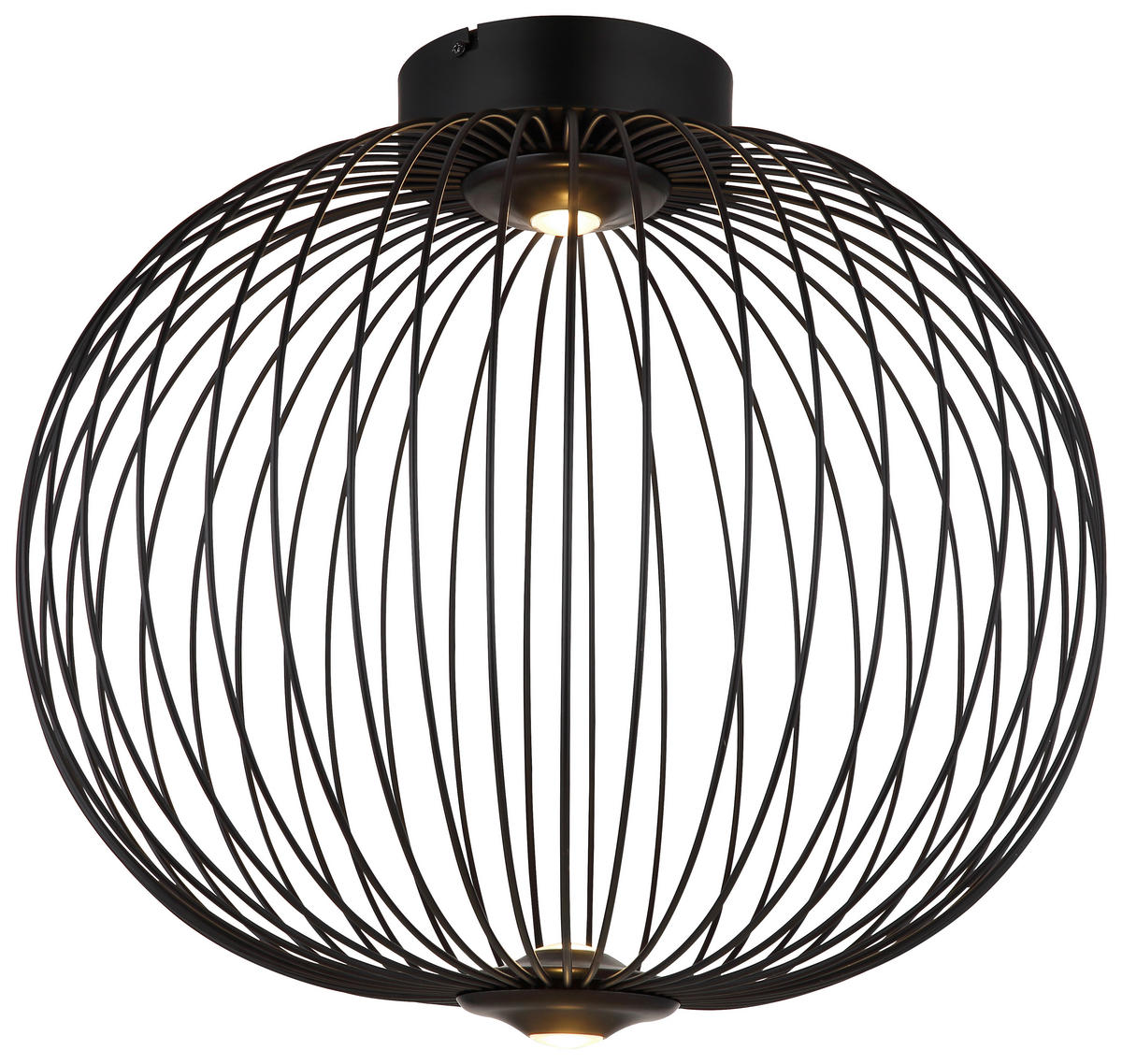 GLOBO LED-Deckenleuchte schwarz Aluminium Metall H/D: ca. 45x50 cm GALWAY - schwarz (50,00/45,00cm) - GLOBO