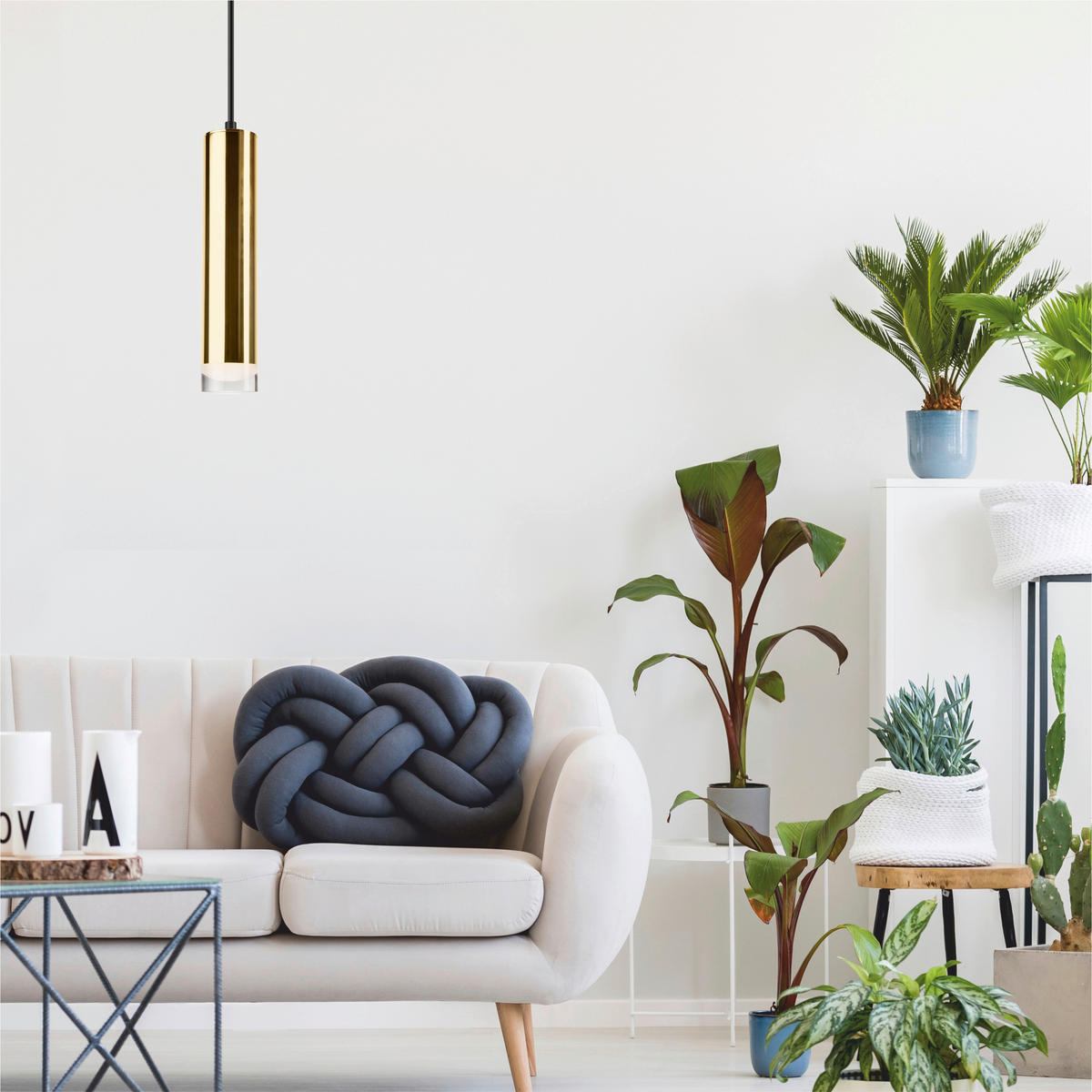 Lamkur Pendelleuchte DIEGO 39565 gold Aluminium Stahl Acryl H/L: ca. 100x8 cm E27 1 Brennstellen Diego - gold (8,00cm) - Lamkur