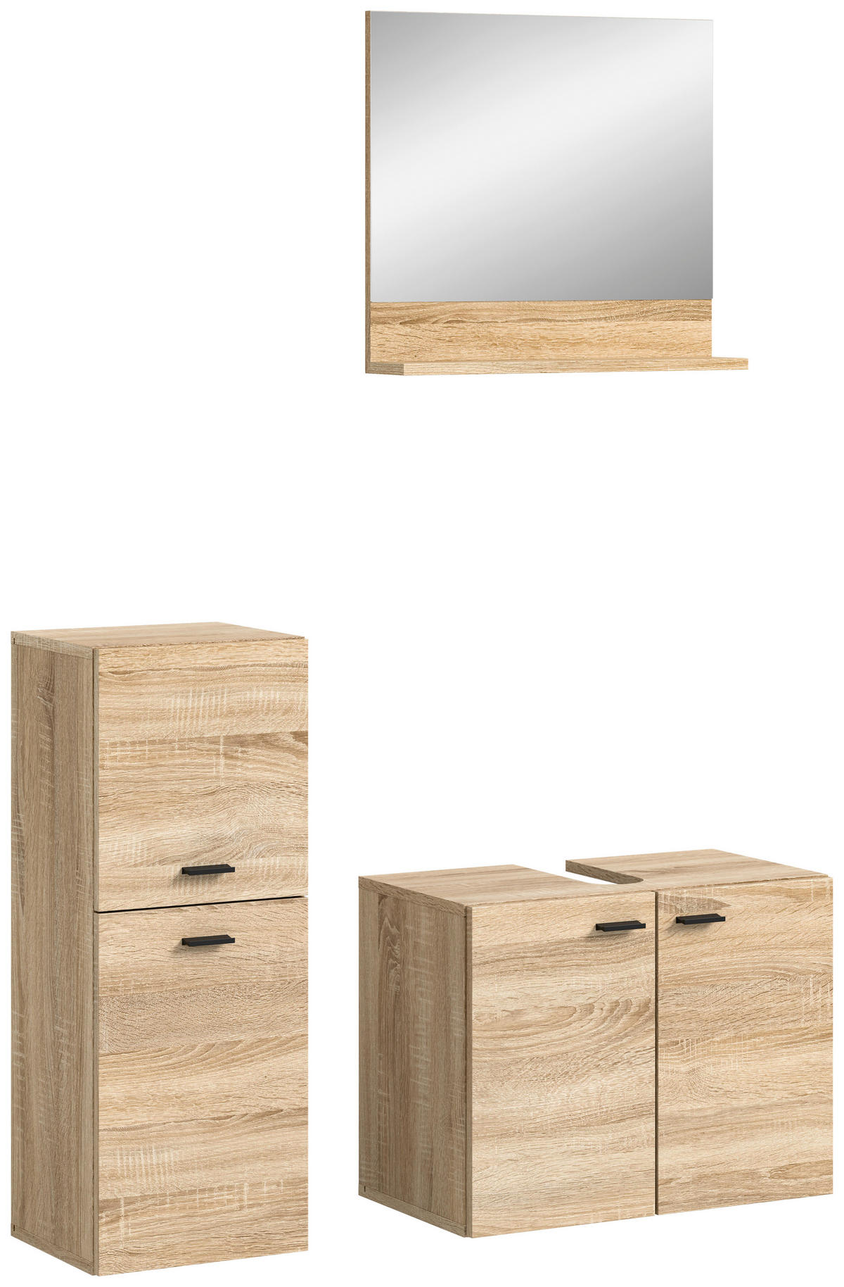 Badezimmer-Set BOSTON Eiche Sonoma Nachbildung B/H/T: ca. 102x186x33 cm BOSTON - Eiche (102,00/186,00/33,00cm) - xonox.home