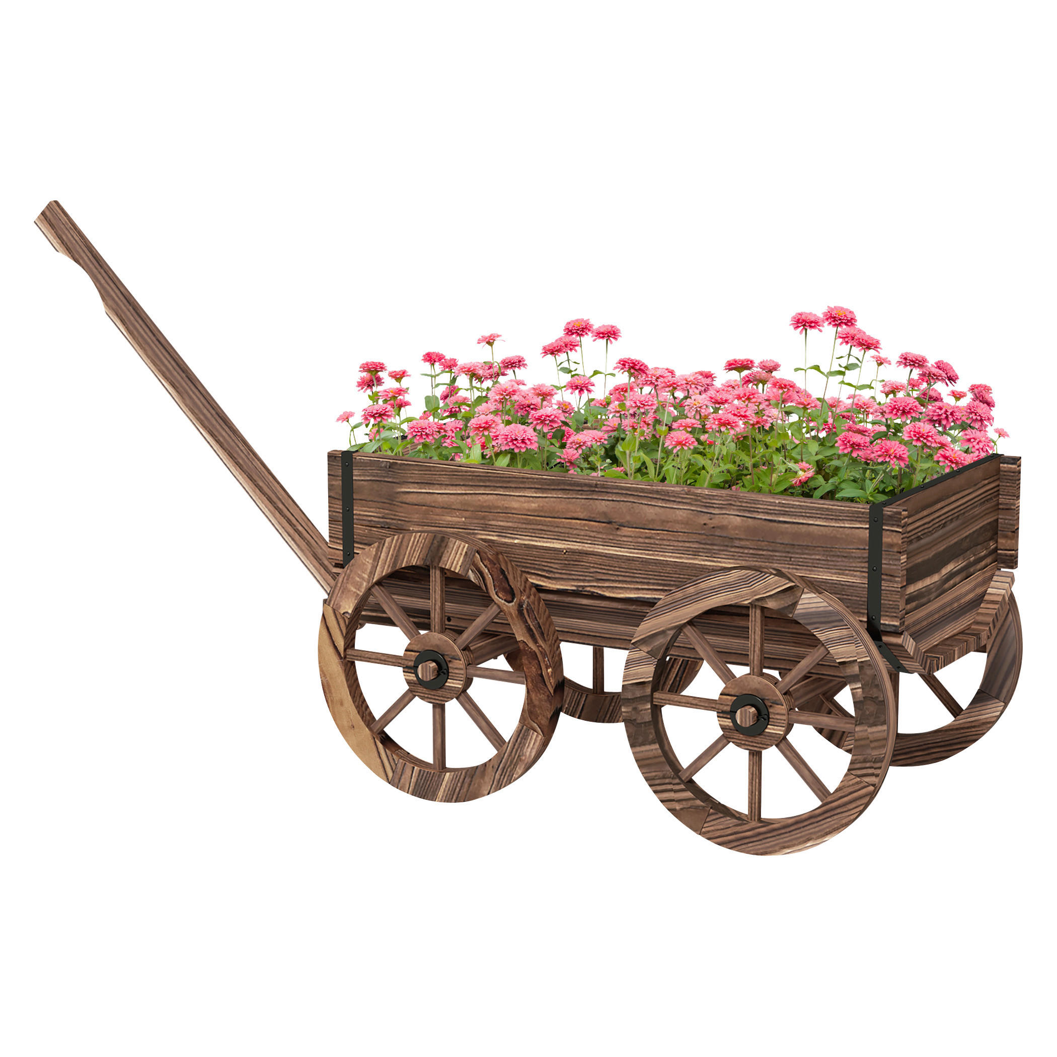Outsunny Blumenkasten grau Holz B/H/L: ca. 41x120x54 cm Blumenkasten - grau (54,00/41,00/120,00cm) - Outsunny