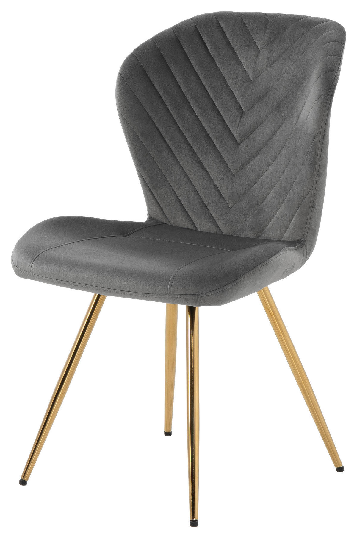 Stuhl  grau gold Metall Samtoptik Delta_Stuhl_6003610 - gold/grau