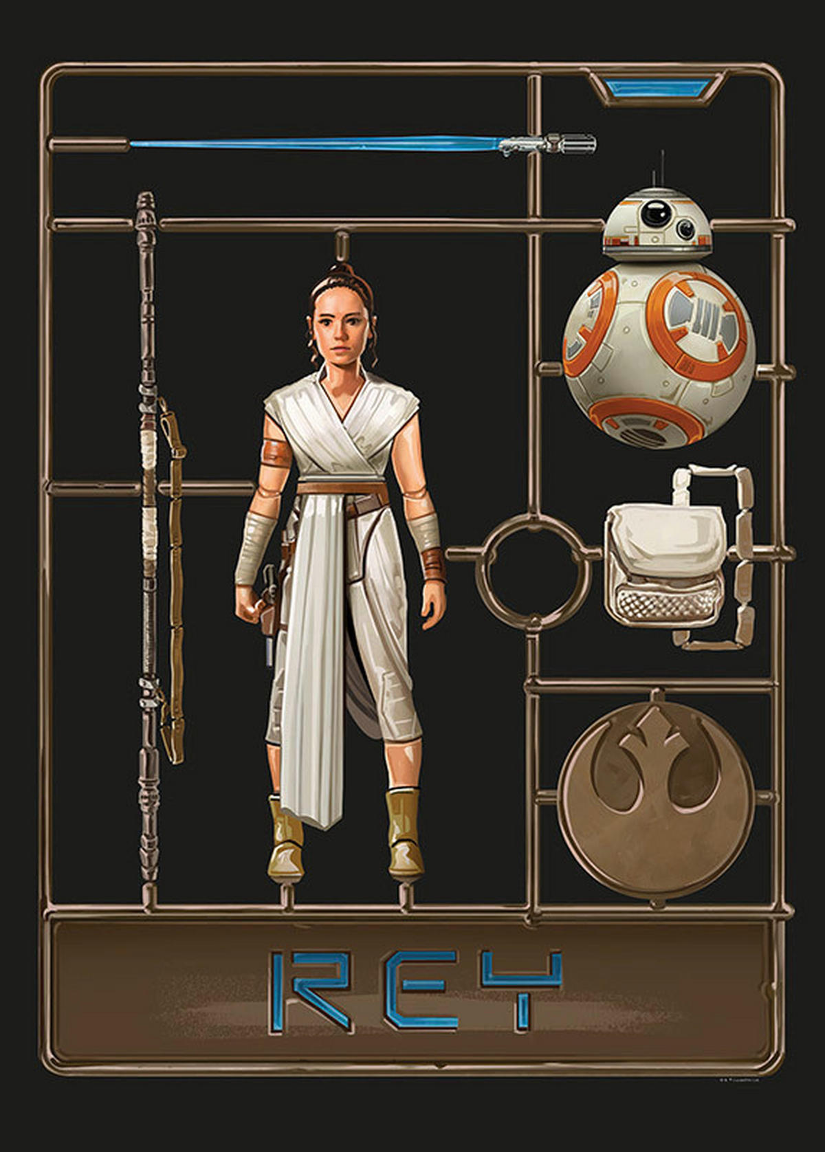 Komar Poster Star Wars Toy Rey Star Wars B/L: ca. 80x70 cm Star Wars Toy Rey - (80,00/70,00cm) - Komar