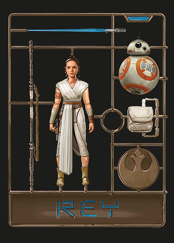 Komar Poster Star Wars Toy Rey Star Wars B/L: ca. 80x70 cm günstig online kaufen