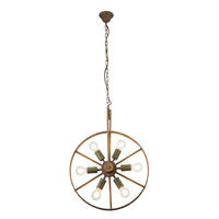 GLOBO Pendelleuchte 69052-6 grün rost Metall H/D: ca. 133x50 cm E27 6 Brennstellen Tonu - rost/grün (50,00/133,00cm) - GLOBO