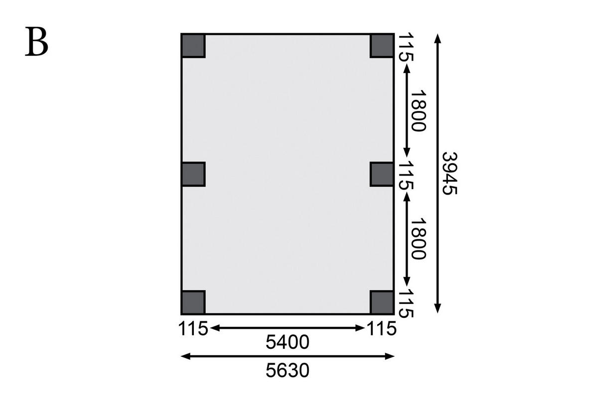 Karibu Carport Classic 1A B/H/T: ca. 598x237x480 cm Classic 1A - natur (598,00/237,00/480,00cm) - Karibu