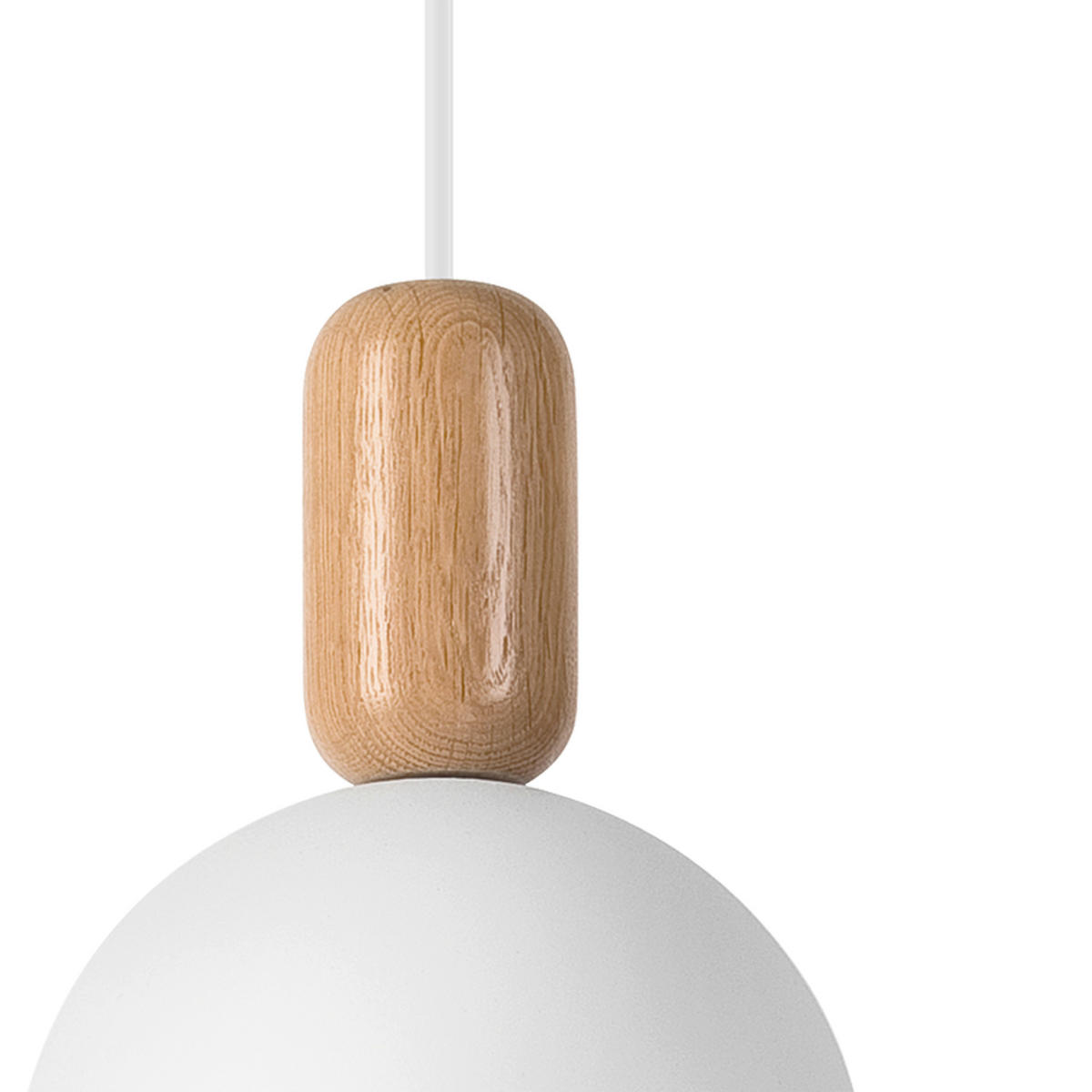 Lamkur Hängeleuchte Eiche weiß Holz Stahl B/H/L: ca. 15,5x102x15,5 cm E27 1 Brennstellen Alma - Eiche/weiß (15,50/15,50/102,00cm) - Lamkur