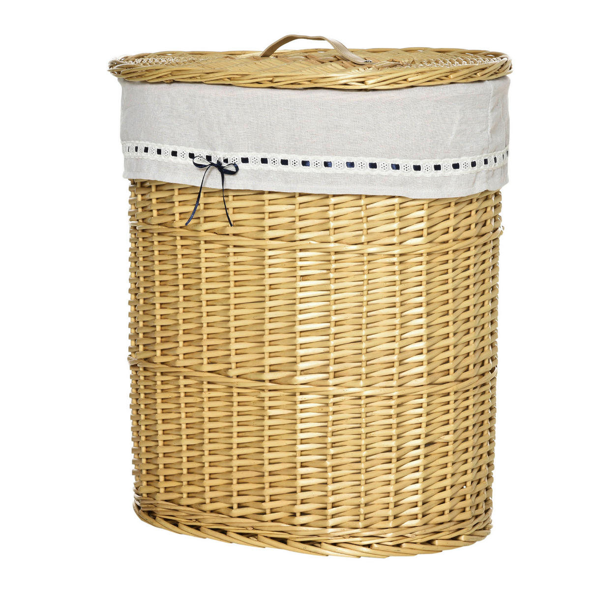 HOMCOM Wäschekorb natur Edelstahl B/H/L: ca. 38x51x57 cm Wäschekorb - natur (57,00/38,00/51,00cm) - HOMCOM