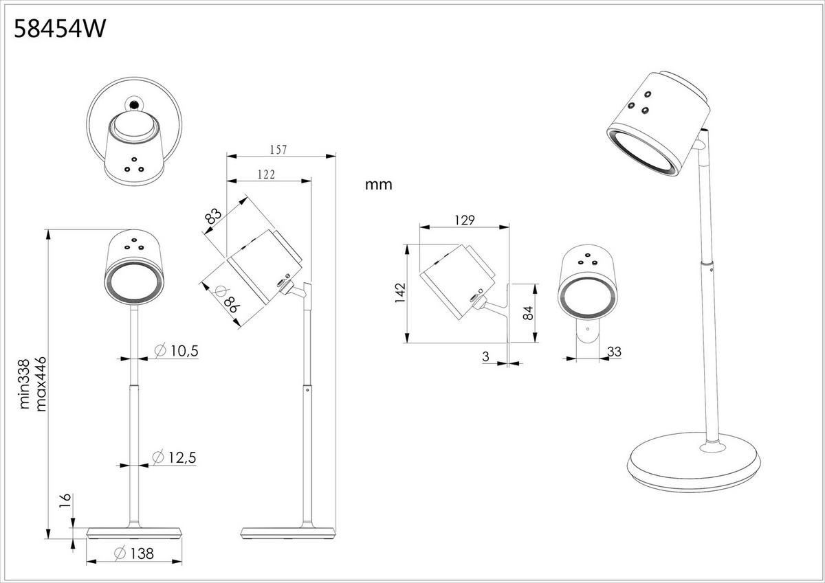 GLOBO Tischleuchte Tischleuchte-Meeya - weiß (26,00/9,00/15,00cm) - GLOBO