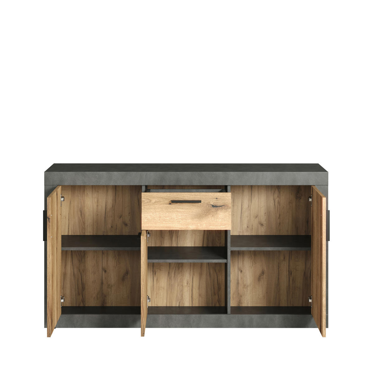 Sideboard Salvada Eiche Evoke Coast Nachbildung anthrazit B/H/T: ca. 149x83x40 cm Salvada - Eiche/anthrazit (149,00/83,00/40,00cm)
