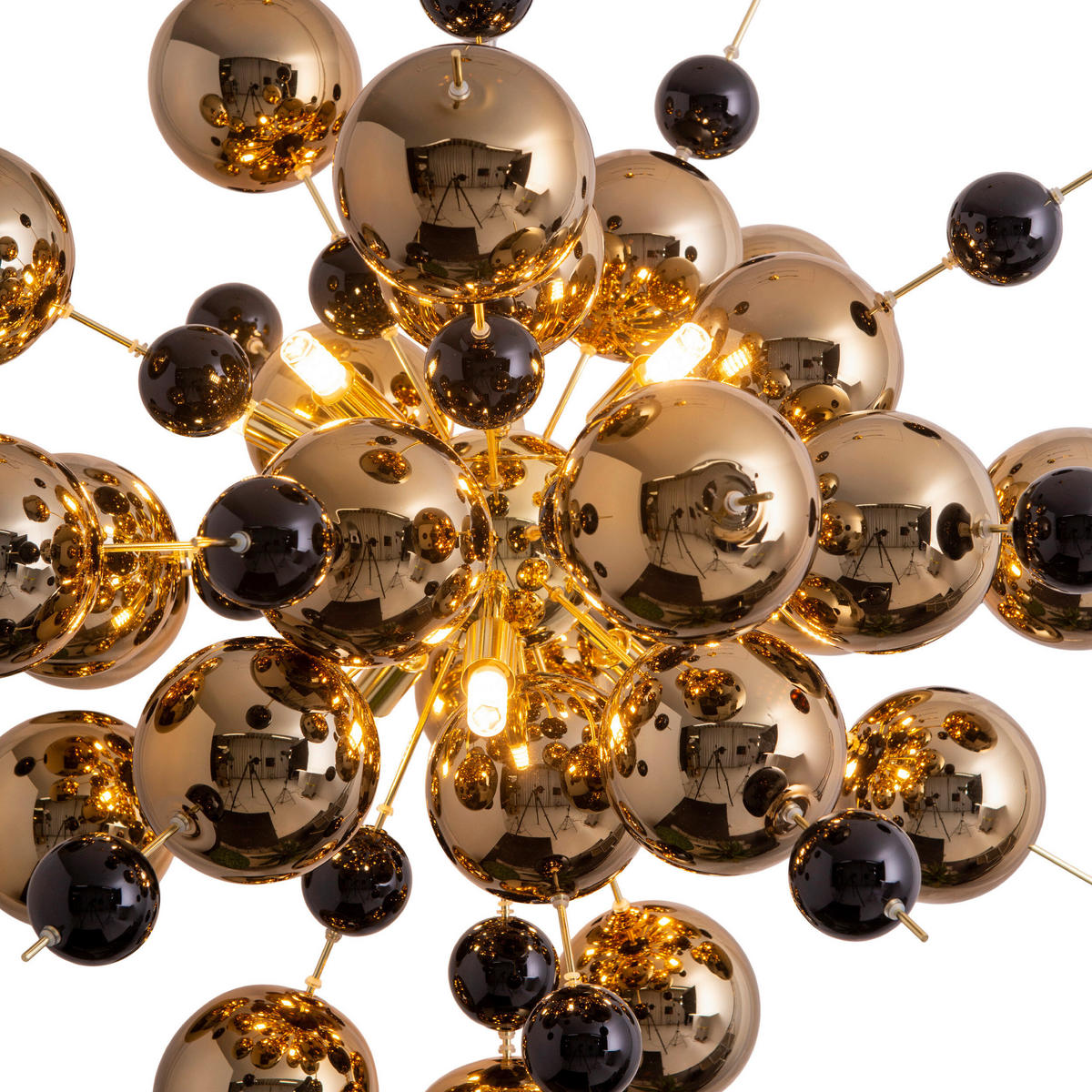 Näve Leuchten Pendelleuchte 7026458 gold Glas Metall B/H/T: ca. 65x150x65 cm G9 10 Brennstellen Explosion - gold (65,00/150,00/65,00cm) - Näve Leuchten
