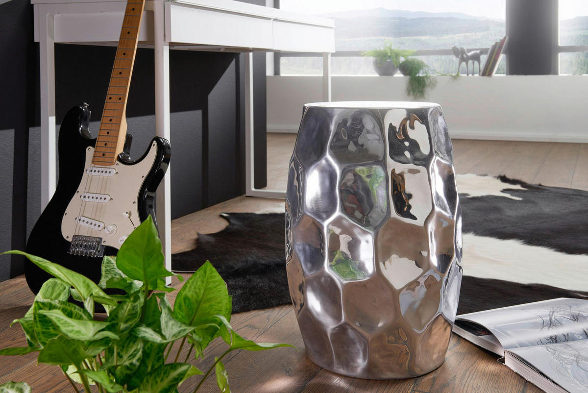 Beistelltisch Aluminium B/H/T: ca. 30x47x30 cm Beistelltisch - (30,00/47,00/30,00cm) - Wohnling
