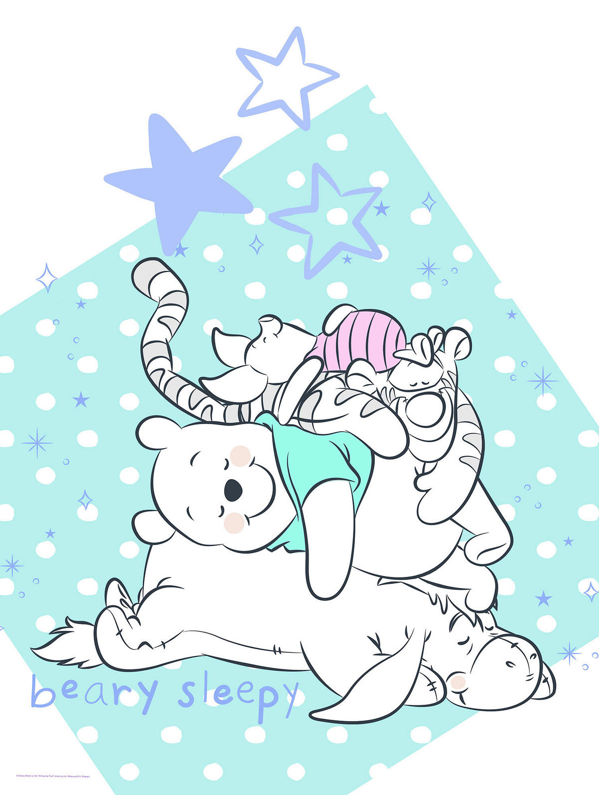 Komar Poster Winnie Pooh Beary Sleepy Disney B/L: ca. 30x40 cm Winnie Pooh Beary Sleepy - (30,00/40,00cm) - Komar