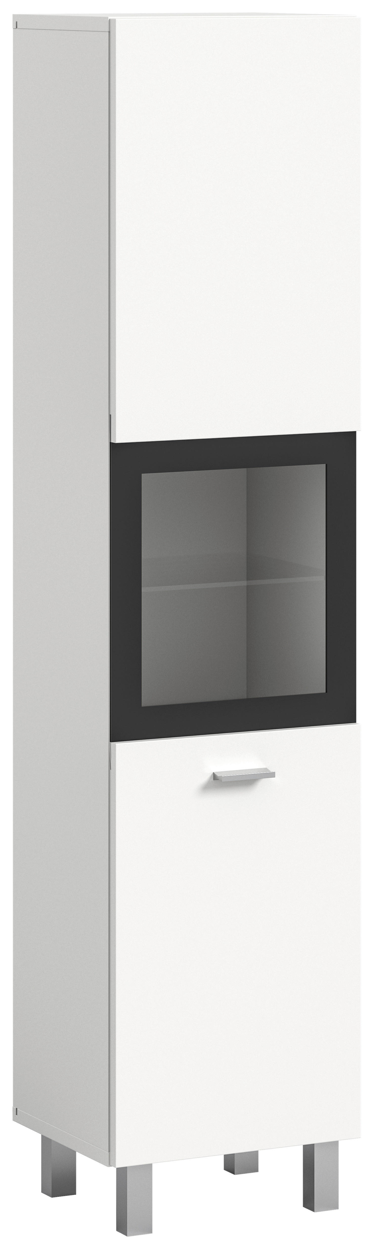 Badhochschrank BOSTON weiß schwarz B/H/T: ca. 30x125x29 cm BOSTON - weiß/schwarz (30,00/125,00/29,00cm) - xonox.home