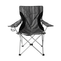 VCM Campingstuhl grau Stahlrohr B/H/L: ca. 47x47x90 cm Campingstuhl_Faltstuhl - schwarz/grau (90,00/47,00/47,00cm) - VCM