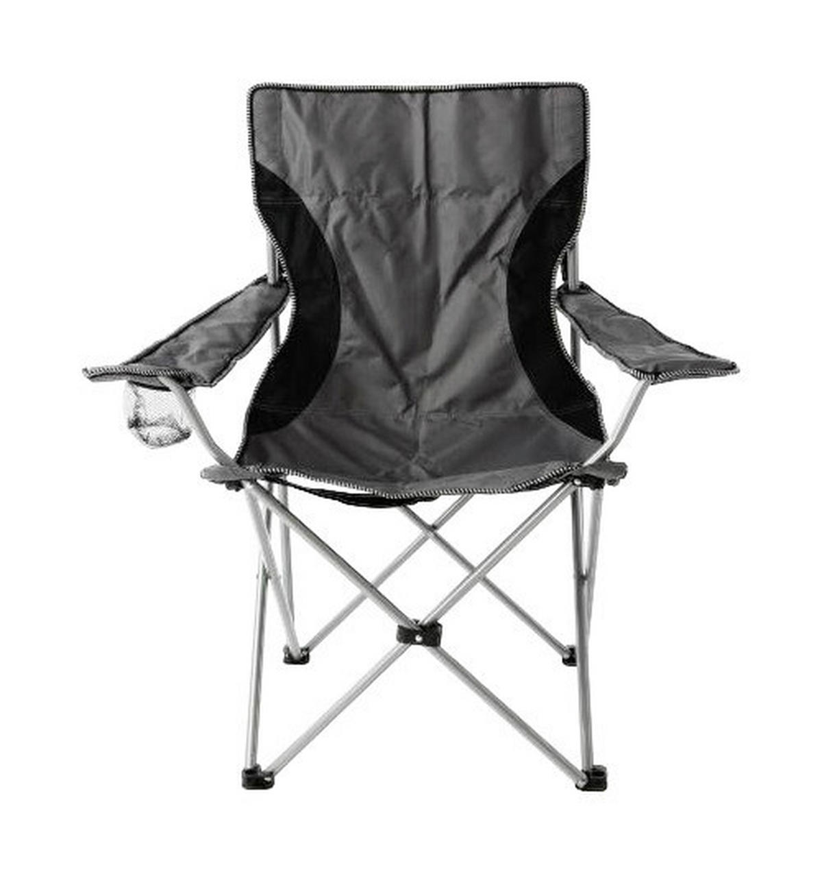 VCM Campingstuhl grau Stahlrohr B/H/L: ca. 47x47x90 cm Campingstuhl_Faltstuhl - schwarz/grau (90,00/47,00/47,00cm) - VCM