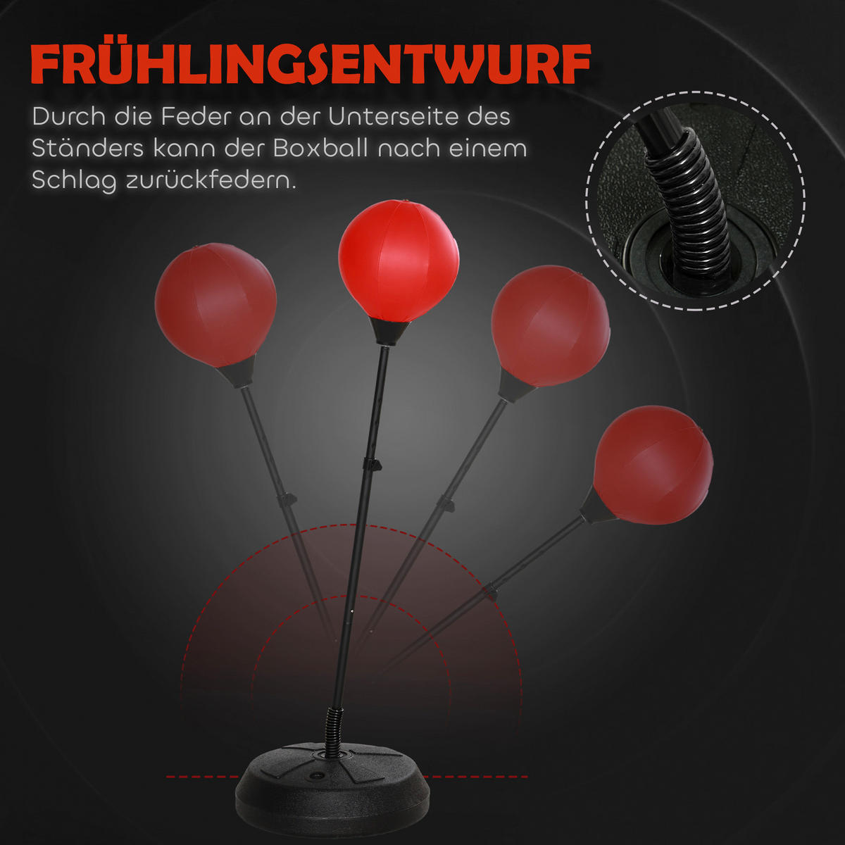 AIYAPLAY Punchingball rot B/H/L: ca. 44,3x147x44,3 cm Punchingball - rot (44,30/44,30/147,00cm) - AIYAPLAY