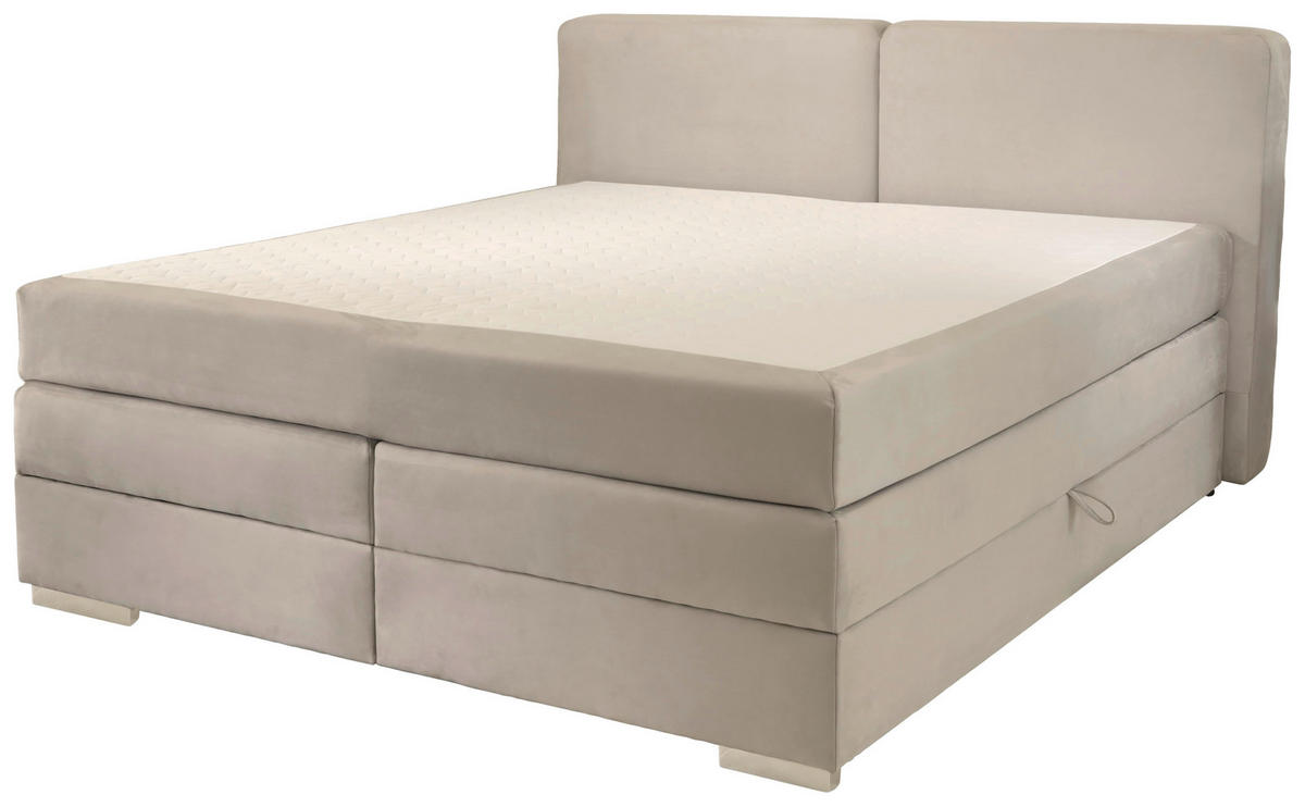 Boxspringbett Happy grau hell Liegefläche B/L: ca. 180x200 cm Happy - grau (192,00/100,00/220,00cm)