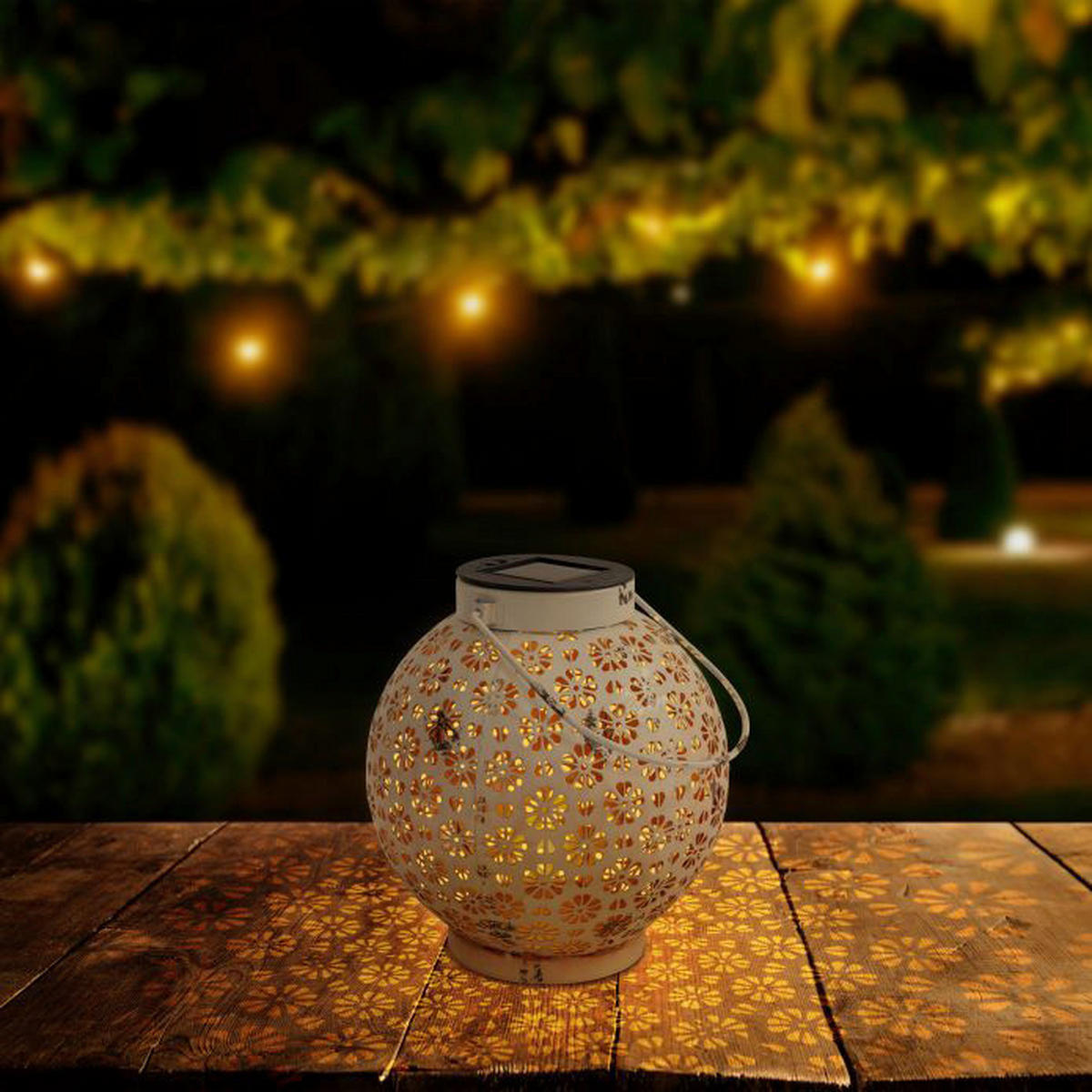 LED Deko-Solarleuchte  2er-Set NV5285423 weiß Eisen B/H/T: ca. 18x19,5x18 cm LED Deko-Solarleuchte  2er-Set - weiß (18,00/19,50/18,00cm) - Näve Leuchten