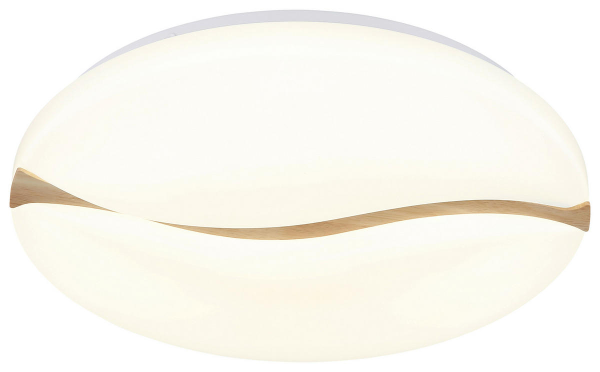 GLOBO LED-Deckenleuchte weiß Opal Metall Kunststoff H/D: ca. 7x33 cm 1 Brennstellen LETICIA - weiß/Opal (33,00/7,00cm) - GLOBO