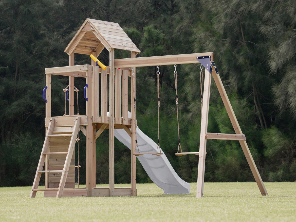 AXI Spielturm Moos braun B/H/L: ca. 342x267x375 cm Moos - braun/weiß (375,00/342,00/267,00cm) - AXI