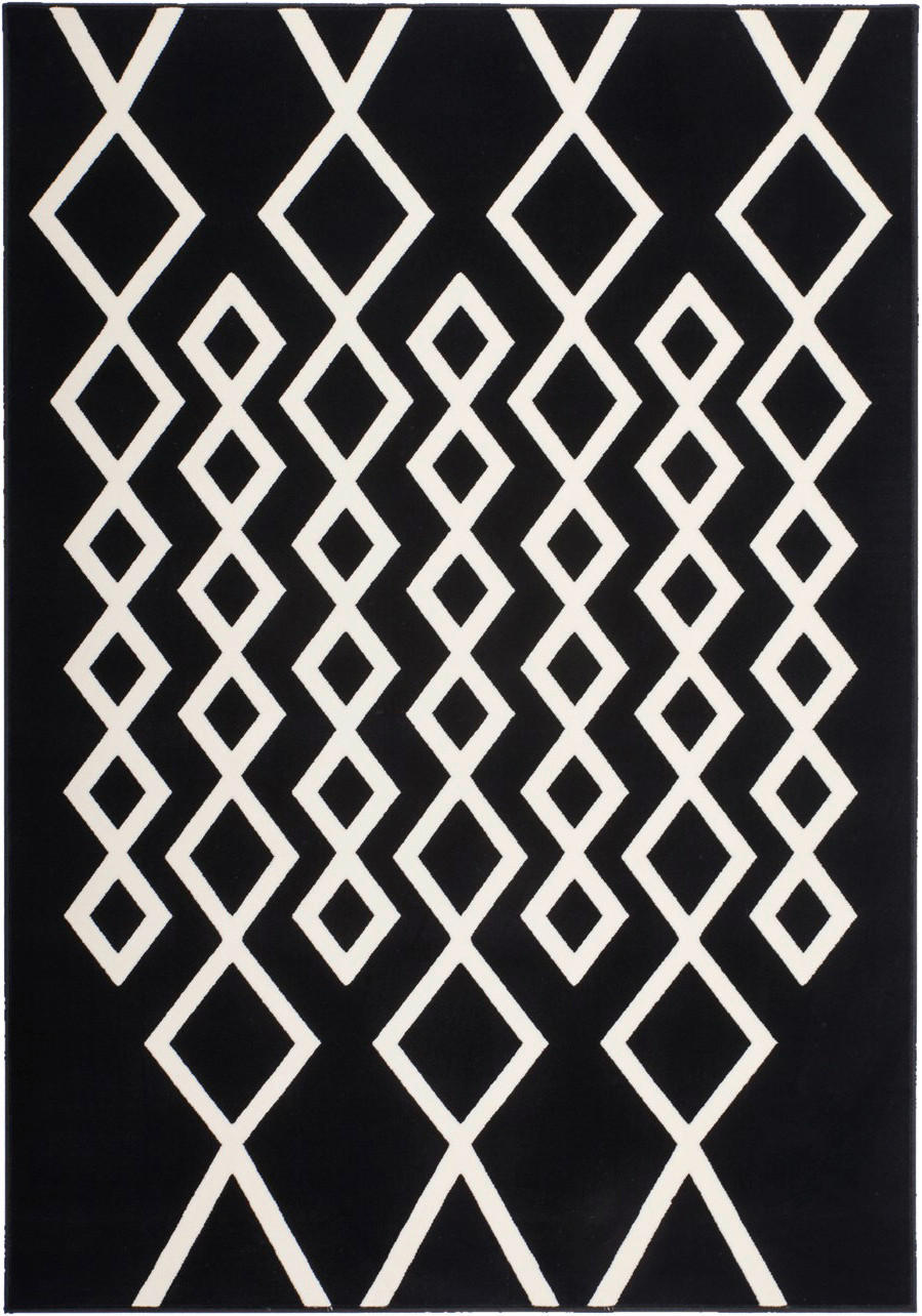 Kayoom Kurzflorteppich Lina 425 elfenbein B/L: ca. 120x170 cm Lina 425 - schwarz/elfenbein (120,00/170,00cm) - Kayoom