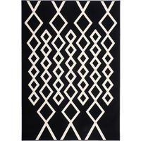 Kayoom Kurzflorteppich Lina 425 elfenbein B/L: ca. 120x170 cm Lina 425 - schwarz/elfenbein (120,00/170,00cm) - Kayoom