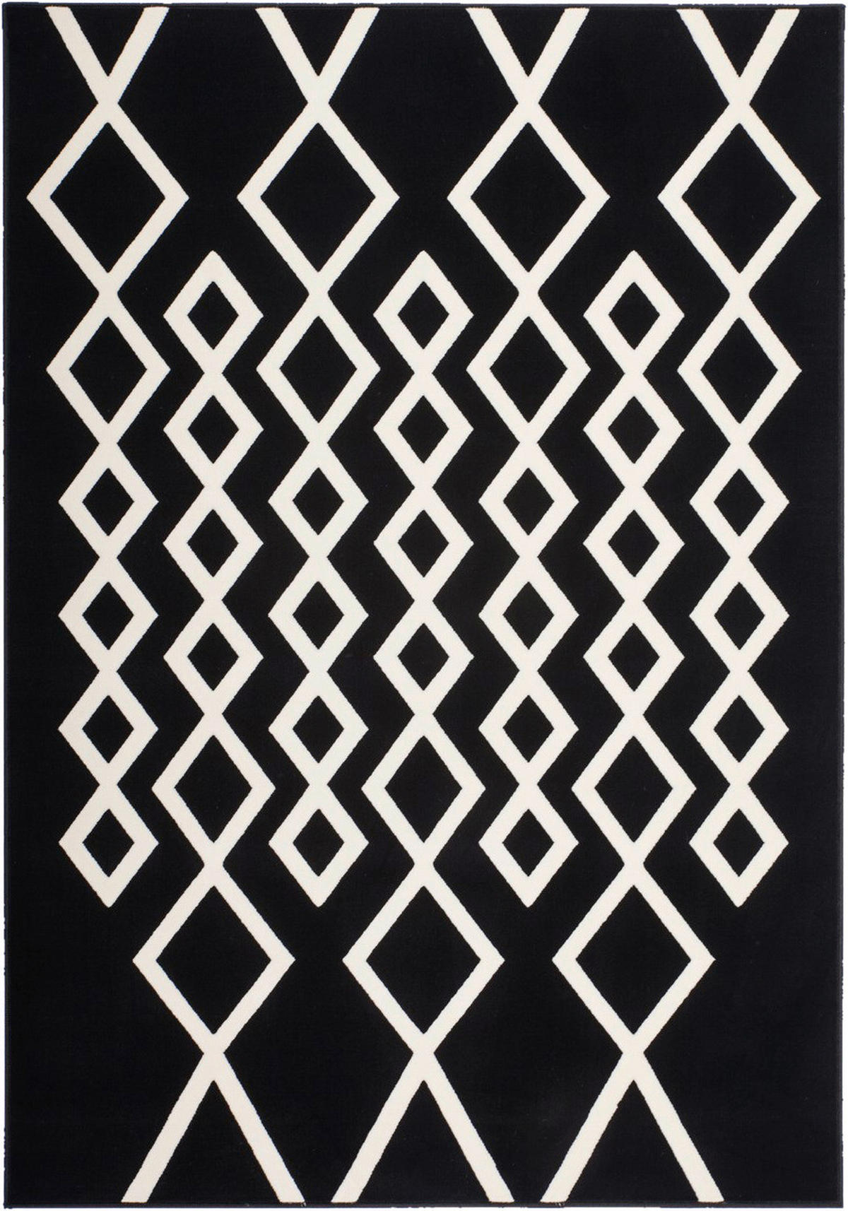 Kayoom Kurzflorteppich Lina 425 elfenbein B/L: ca. 120x170 cm Lina 425 - schwarz/elfenbein (120,00/170,00cm) - Kayoom