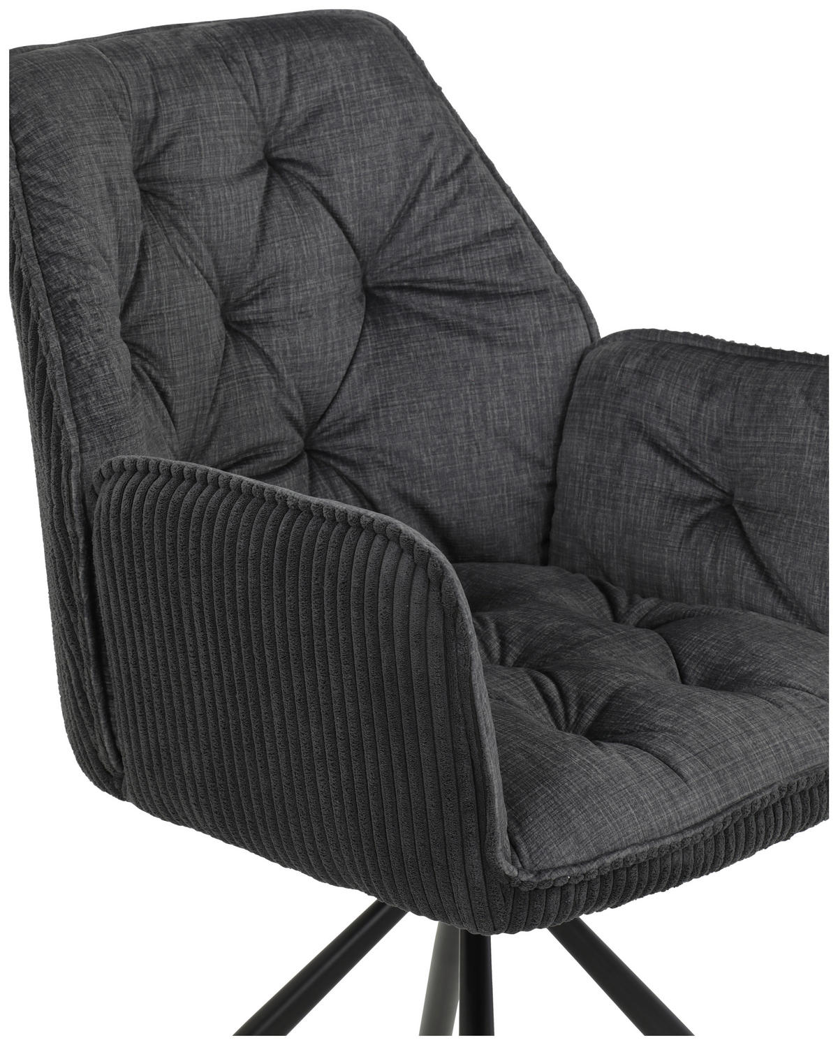 Armlehnstuhl Inge anthrazit Microfaser B/H/T: ca. 58x88x63 cm Inge - schwarz/anthrazit (58,00/88,00/63,00cm)