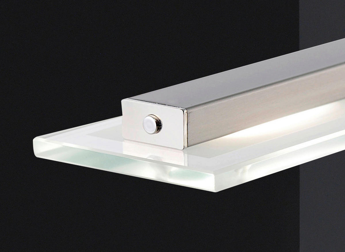 Fischer & Honsel LED-Pendelleuchte 67672 nickel matt Chrom Glas Metall B/H/T: ca. 64x150x9 cm 1.0 Brennstellen Tenso TW - nickel matt/Chrom (64,00/150,00/9,00cm) - Fischer & Honsel