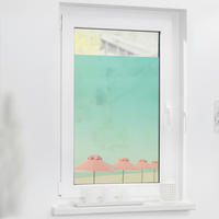 LICHTBLICK Fensterfolie Sonnenschirme Meer Sonnenschirme türkis rosa B/L: ca. 50x100 cm Sonnenschirme - türkis/rosa (50,00/100,00cm) - LICHTBLICK