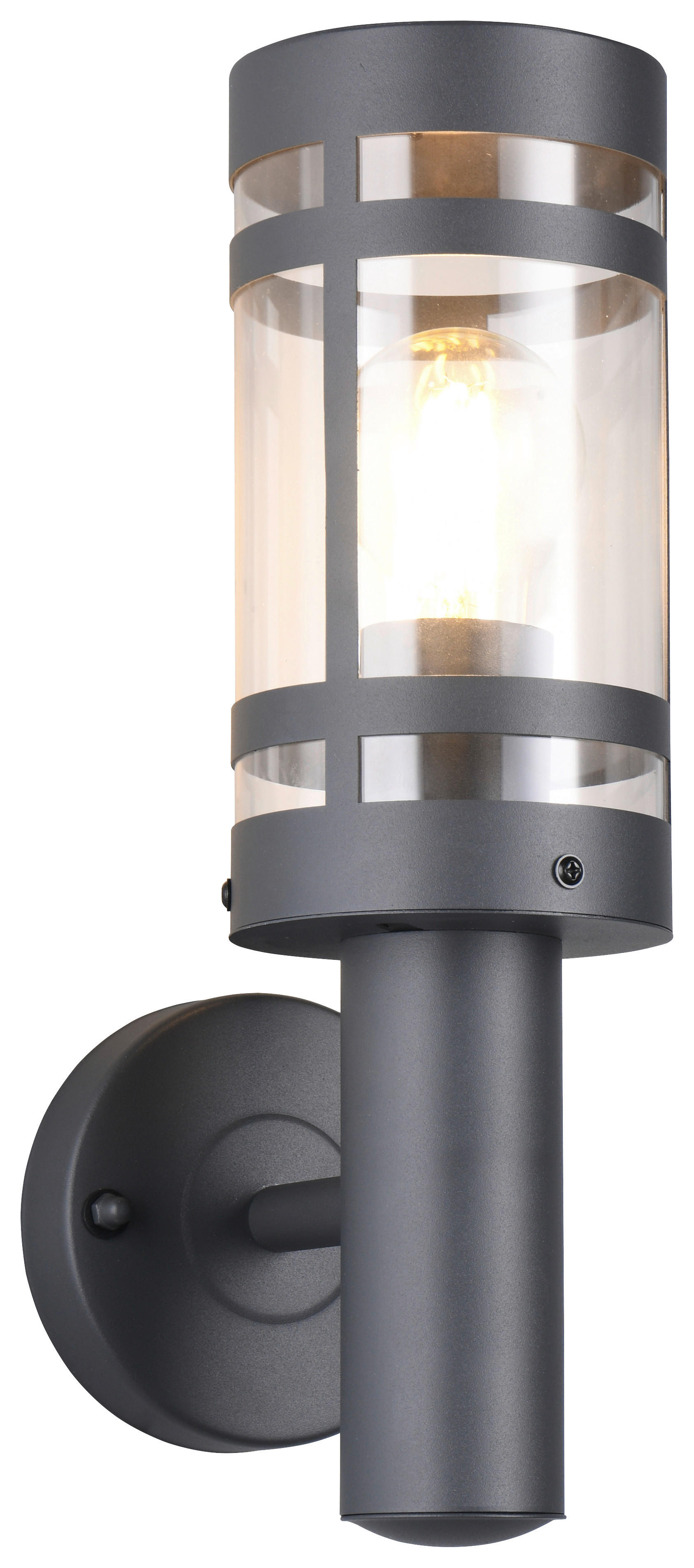 Reality Wandleuchte Paloma R21716142 transparent anthrazit Metall Kunststoff B/H/T: ca. 11x32x16,5 cm E27 1 Brennstellen Paloma - anthrazit/transparent (11,00/32,00/16,50cm) - Reality