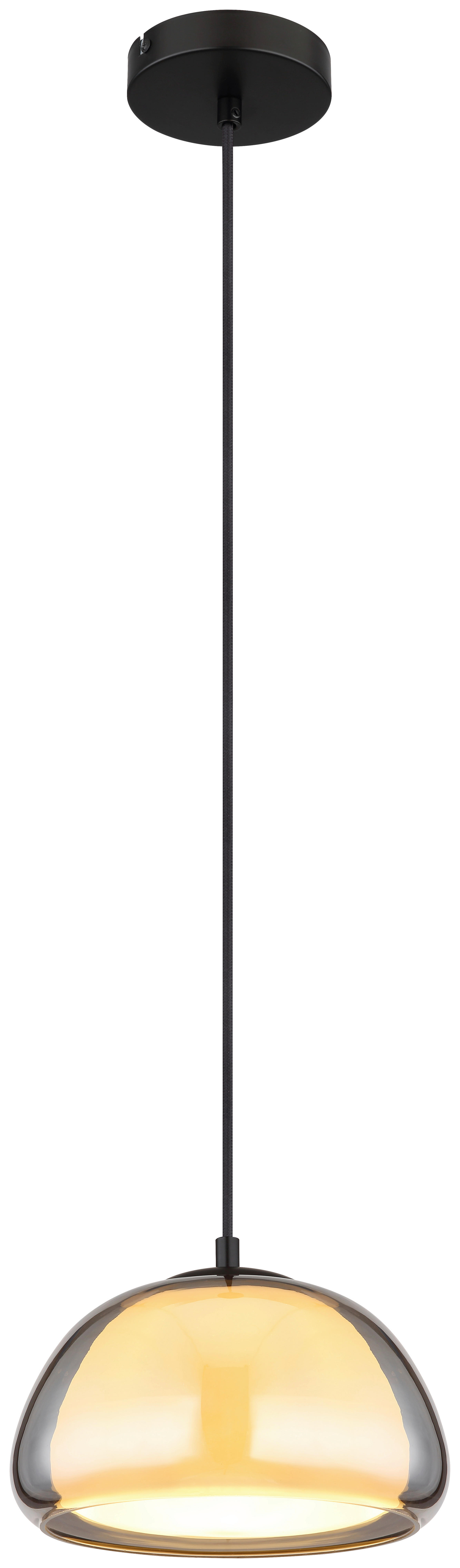 GLOBO Pendelleuchte grau mattschwarz Metall Glas H/D: ca. 120x25 cm E14 1 Brennstellen JELLA - mattschwarz/grau (25,00/120,00cm) - GLOBO