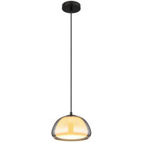 GLOBO Pendelleuchte grau mattschwarz Metall Glas H/D: ca. 120x25 cm E14 1 Brennstellen JELLA - mattschwarz/grau (25,00/120,00cm) - GLOBO