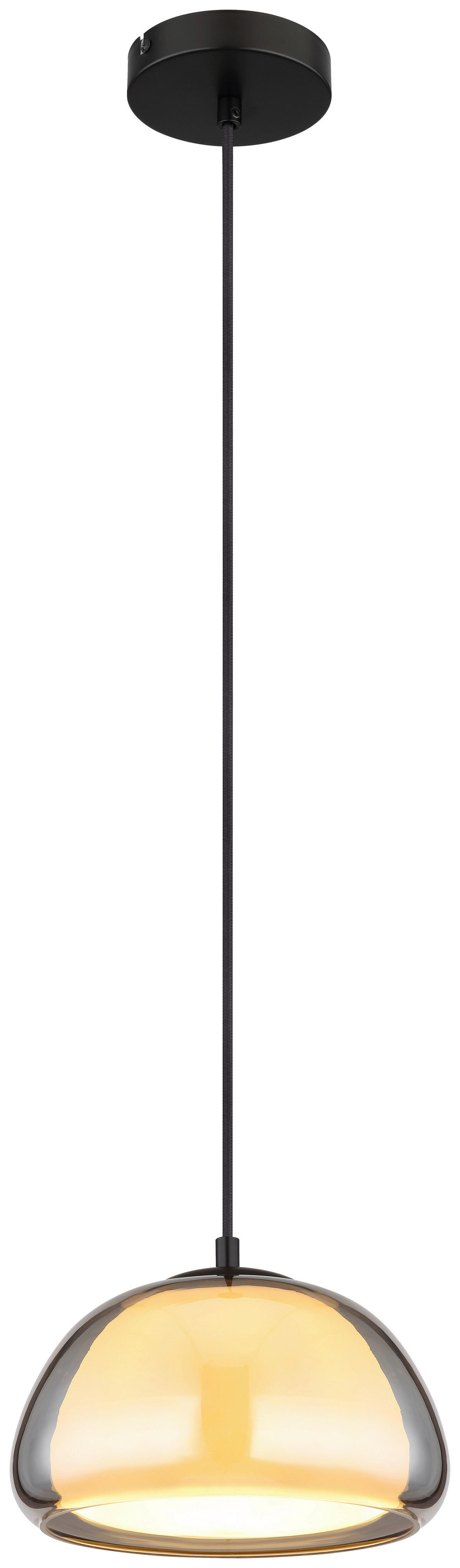 GLOBO Pendelleuchte grau mattschwarz Metall Glas H/D: ca. 120x25 cm E14 1 Brennstellen JELLA - mattschwarz/grau (25,00/120,00cm) - GLOBO