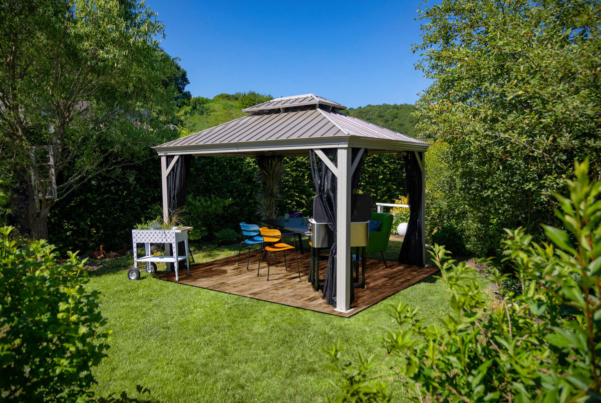 Sojag Pavillon Messina champagner Metall B/H/L: ca. 483x307x363 cm Messina - champagner (363,00/483,00/307,00cm) - Sojag