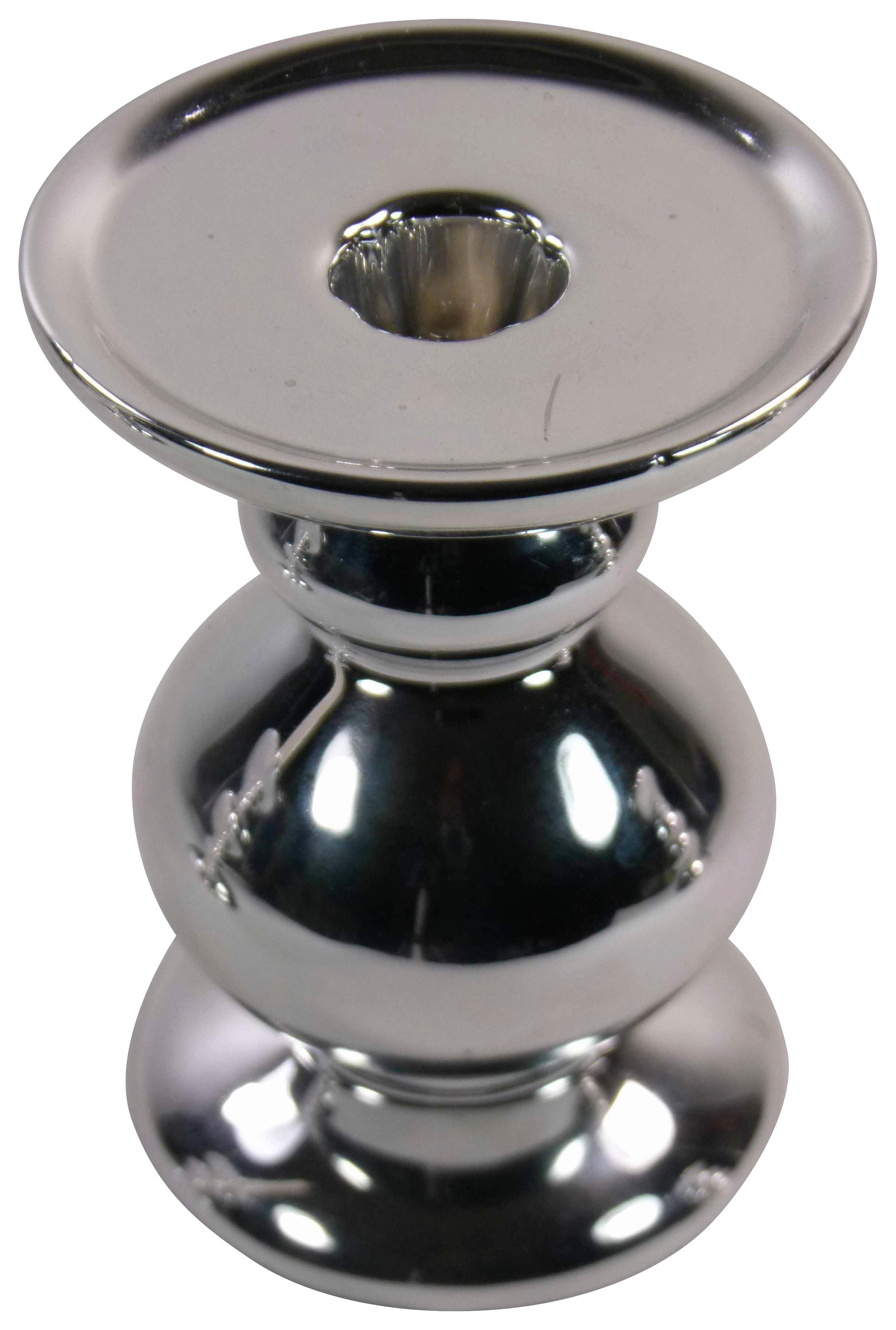 Leuchter silber Keramik B/H/L: ca. 8x12x8 cm Leuchter_Candle-Light - silber (8,00/8,00/12,00cm)
