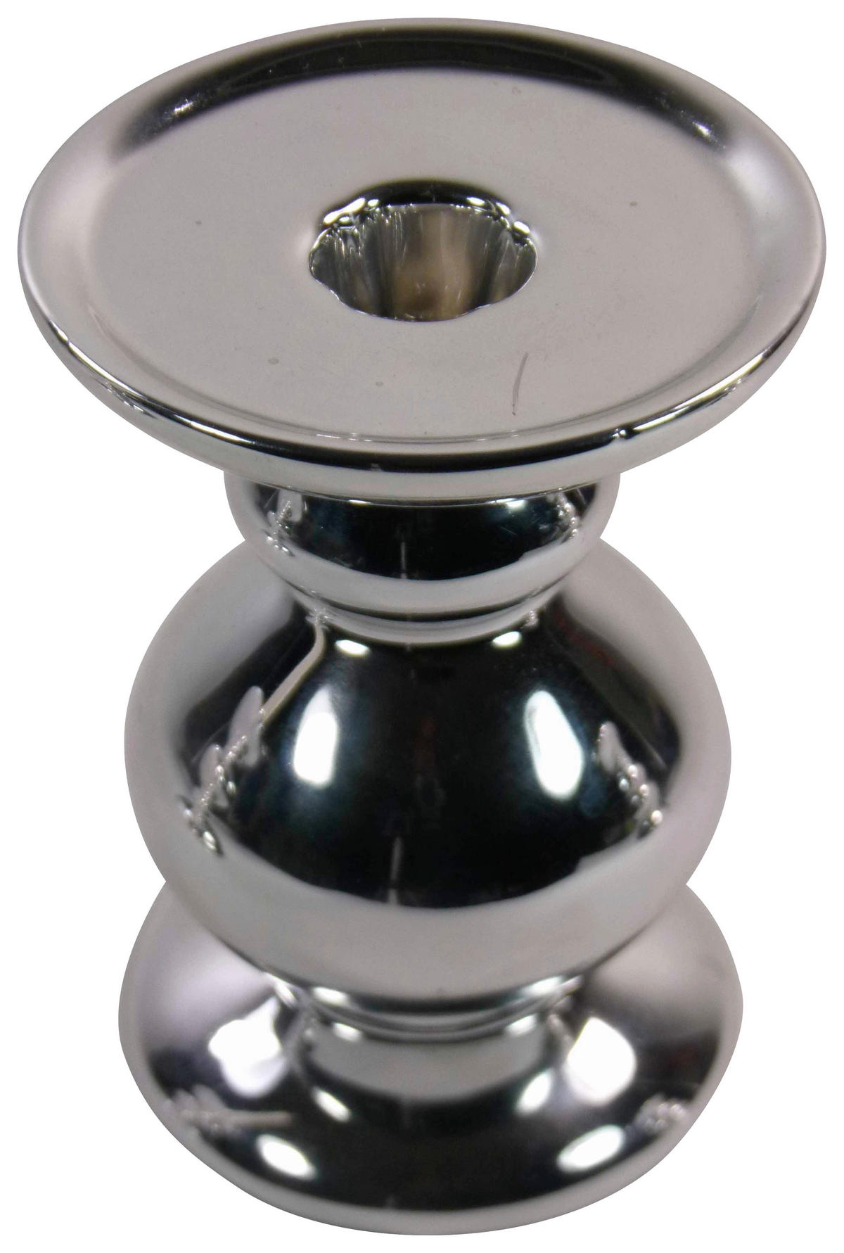 Leuchter silber Keramik B/H/L: ca. 8x12x8 cm Leuchter_Candle-Light - silber (8,00/8,00/12,00cm)